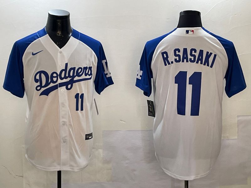 Men Los Angeles Dodgers #11 R.Sasaki White Fashion Game 2025 Nike MLB Jersey style 2